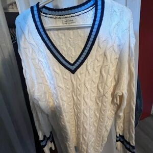 American Eagle Outfitters Cream Cable Knit Sweater